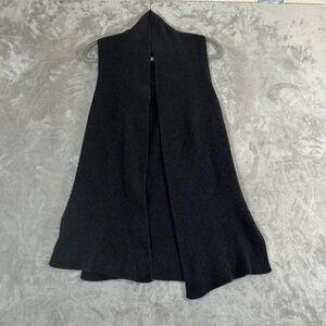 Halogen black 100% cashmere open vest cardigan